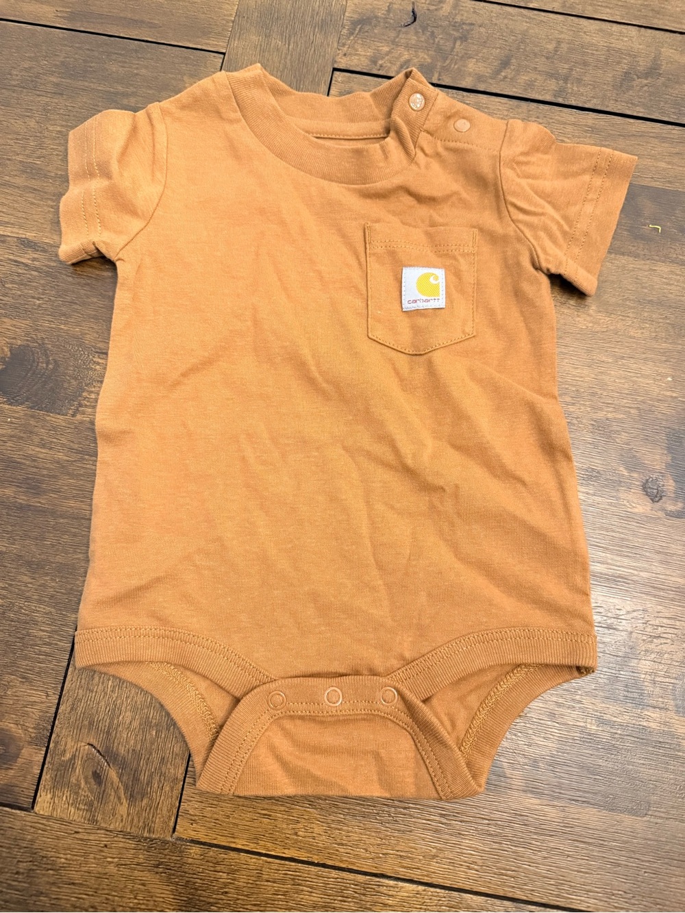 Carhartt Infant Short Sleeve Pocket Bodysuit - Rust Brown